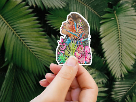 Tropical sticker for your water bottle, laptop, car sticker, journal, window, or other smooth surface.  Perfect for personalizing your belongings or gifting to remember a special trip to paradise. Inspired by the stunning beaches and tropical vibe of 30A Florida!