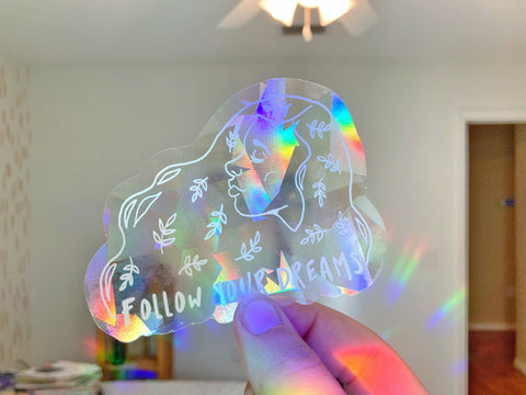 follow your dreams - Positivity Suncatcher Sticker
