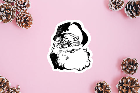Old World Santa sticker for your Christmas craft supplies, scrapbooking, Victorian inspired holiday cards, or unique Christmas table place cards.