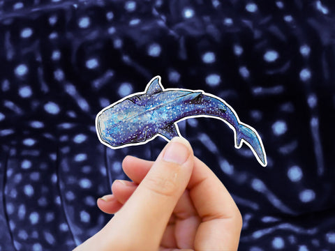 Whale shark sticker for your water bottle, laptop, car sticker, journal, window, or other smooth surface.  Perfect for personalizing your belongings or as a gift for someone who loves the largest fish in the ocean!  Details:  -2x4"  -easy to peel  -waterproof  -outdoor durable  -high quality, flexible vinyl