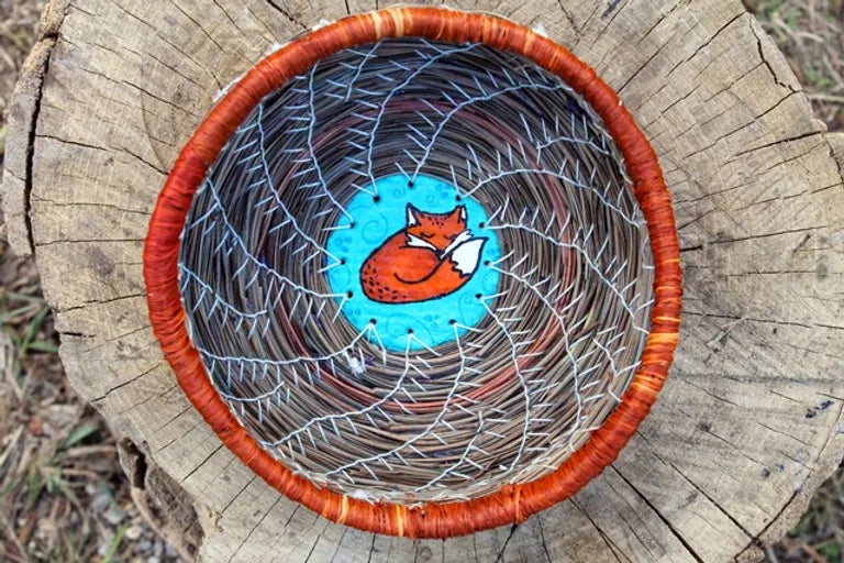 Woodland Animal Inspired Pine Needle Baskets