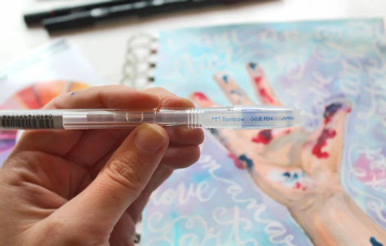 DIY Resist Background Using Tombow’s MONO Glue Pen