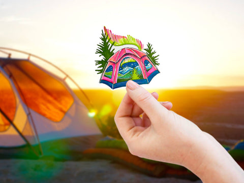 Aurora Borealis Tent Camping Sticker
