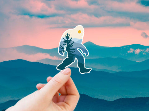 Bue Sasquatch sticker for your water bottle, laptop, car bumper, journal, window, or other smooth surface.