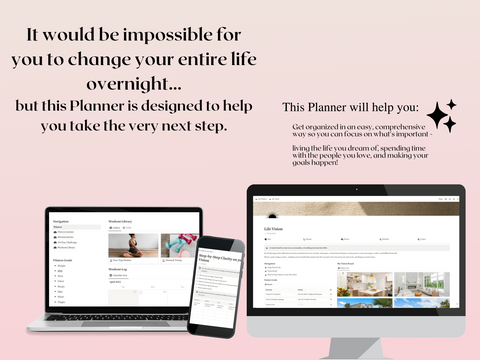 Notion Template - Personal Life Planner, Minimalist Digital Planner for Goals, To Do, Fitness, Budget, Travel, Aesthetic Notion Dashboard