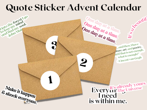 Positive Affirmation Advent Calendar Sticker Set