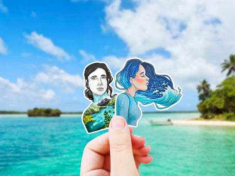 Vinyl Sticker Pack. Perfect for a best friend gift or just a way to add affordable art to your life!  Place on any smooth surface including your phone case, in your car, water bottle or laptop decal!