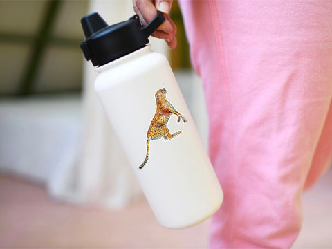 Cheetah sticker for your water bottle, laptop, car sticker, journal, window, or other smooth surface.  Perfect for personalizing your belongings, office supplies, or as a gift for someone who loves cheetahs.