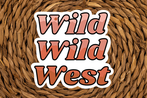 Wild West Sticker - Retro Western Graphic Sticker, Disco Cowgirl, Desert Phone Sticker, Vintage Movie Sticker, Boho Southwest Vinyl Decal