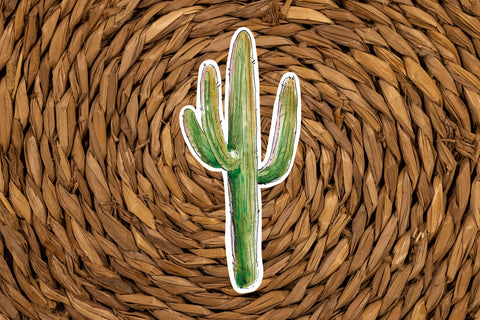 Saguaro Cactus Sticker - Western Sticker, Cactus Christmas Gift, Laptop Decal, Phone Sticker, Western Coffee Vinyl Decal, Boho Cactus Favor