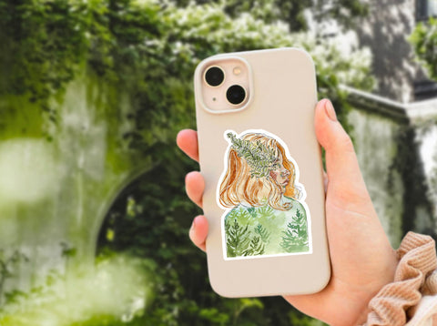 Forest Fairy sticker for your water bottle, laptop, car sticker, journal, window, or other smooth surface.  Perfect for personalizing your belongings with a bit of ferns and nature magic, or as a best friend gift.