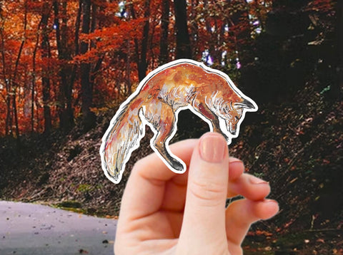 Fox sticker for your water bottle, laptop, car sticker, journal, window, or other smooth surface.  Perfect for personalizing your belongings or as a gift for someone who loves foxes.