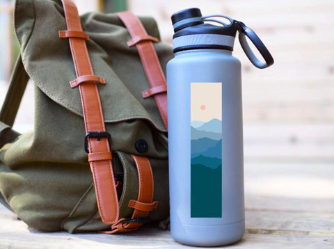 Our one-of-a-kind unique landscape and tallscape decals are designed for ADVENTURERS!  Waterproof, scratch and weather-resistant, you can put these stickers on all of your outdoor gear like your favorite tumbler or water bottle, no matter what the size!  The narrow width is perfect for having a window into your favorite nature scene, but it still easily fits on your bottle, laptop, mountain bike frame, or car window.