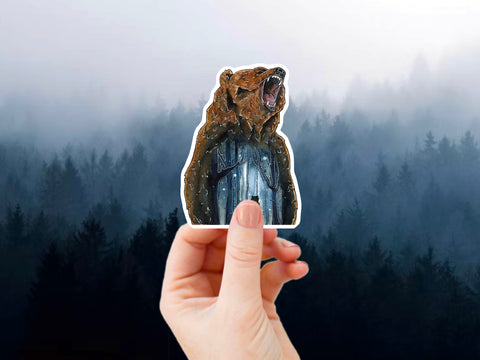 Brown bear sticker for your water bottle, laptop, car sticker, journal, window, or other smooth surface.  Perfect for personalizing your belongings or as a gift for someone who loves bears.