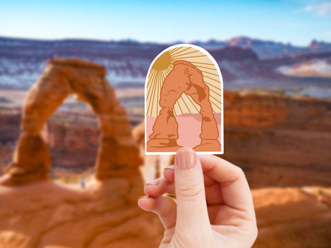 Arches National Park Sticker - Utah Gift, Moah Utah, Camping Gift, Hiking Gift for Her, Gifts Under 10, Western Car Sticker, Phone Sticker