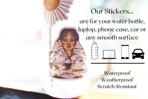 water bottle sticker, waterproof vinyl decal