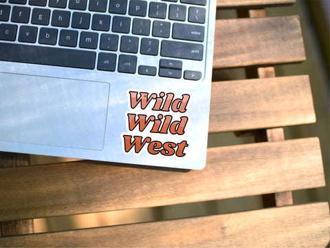 Wild West Sticker - Retro Western Graphic Sticker, Disco Cowgirl, Desert Phone Sticker, Vintage Movie Sticker, Boho Southwest Vinyl Decal