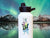 Northern lights polar bear sticker for your water bottle, laptop, car sticker, journal, window, or other smooth surface.  Perfect for personalizing your belongings or gifting to remember seeing the aurora borealis in Alaska.