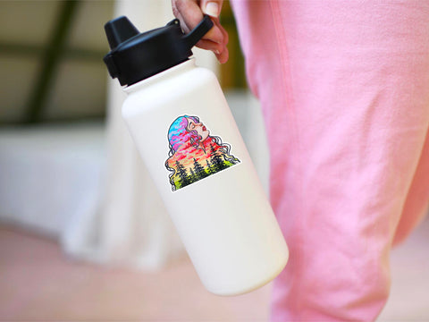 Rainbow forest & sunset sticker for your water bottle, laptop, car sticker, journal, window, or other smooth surface.  Perfect for personalizing your belongings or as a gift to honor a special memory.
