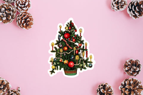 Victorian Christmas tree sticker for the vintage ephemera lovers!  Perfect for your Christmas scrapbooking, art journaling, DIY Christmas crafts or holiday cards!